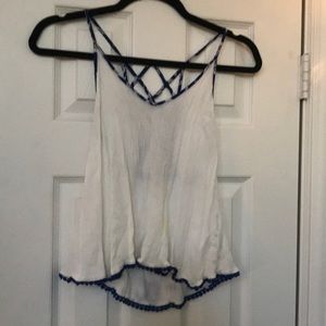 cute white and blue tank top